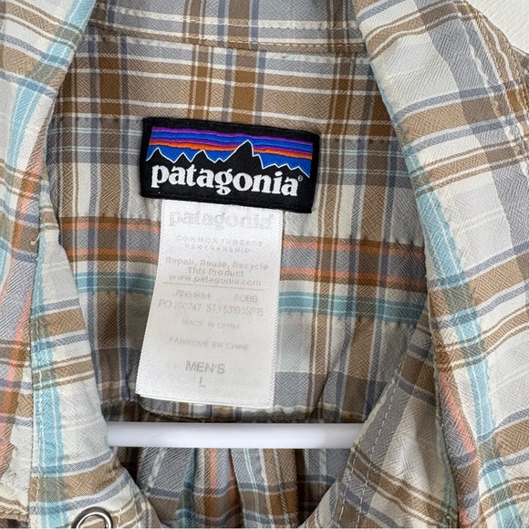 Patagonia Men’s Back Step Short Sleeve Button Down Shirt Size Large Plaid - Picture 3 of 10